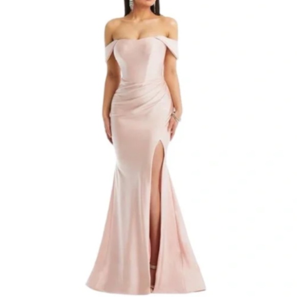 Cynthia & Sahar Scarlet Toasted Sugar Pink Off the Shoulder‎ Dress - Picture 1 of 7